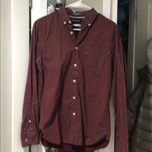 Maroon Dotted Button Down